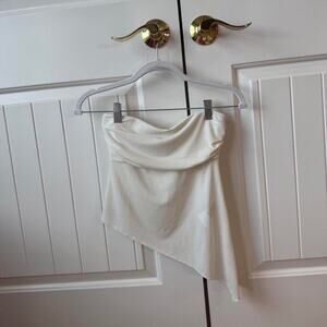 Urban Outfitters White Asymmetrical Tube Top